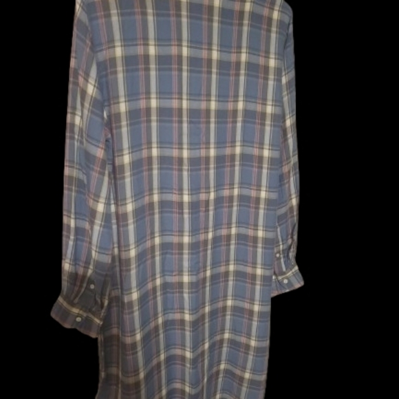 Polo by Ralph Lauren Blue and Cream Plaid Tie-Waist Midi Dress - Picture 7 of 7
